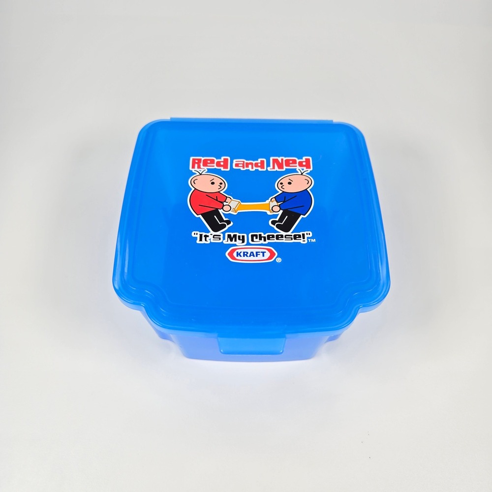 Vintage Kraft Singles Red and Ned Its My Cheese Blue Plastic Storage Container